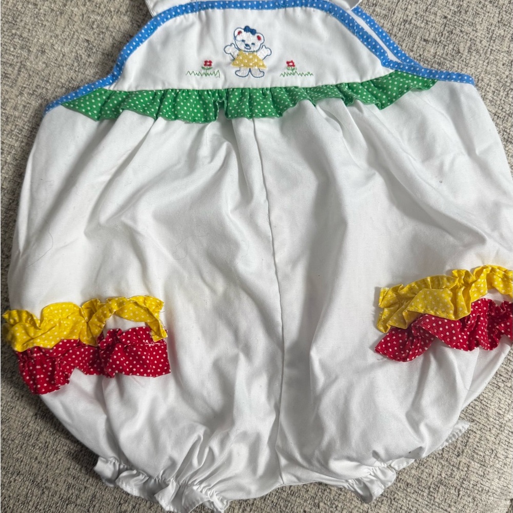 Colorful Kids Romper with Bear Design